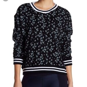 Betsey Johnson Black Floral Sweat Shirt Size S